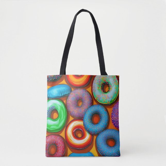 Colorful Donuts Orange Tote Bag (Front)
