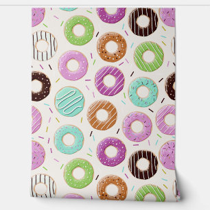 Colorful Donuts Pattern Wallpaper