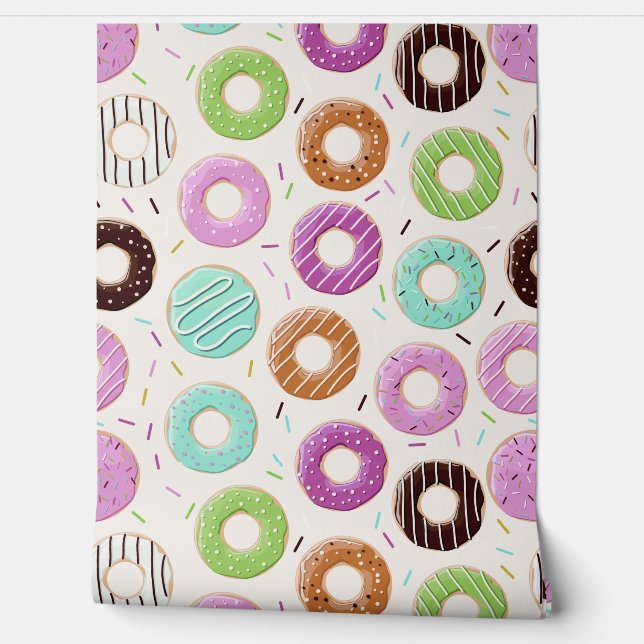 Colorful Donuts Pattern Wallpaper (Unrolling)