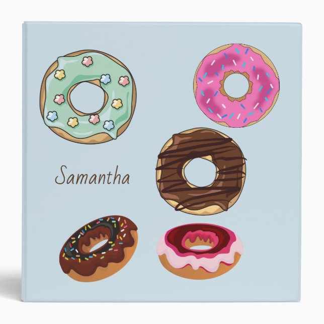 Colorful Donuts Personalized Avery Binder (Front)