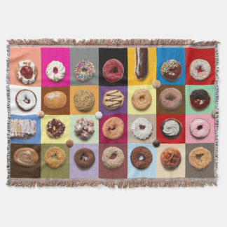 Colorful donuts throw blanket