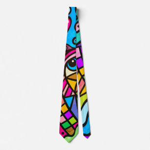 Colorful Doodle Abstract Background Neck Tie