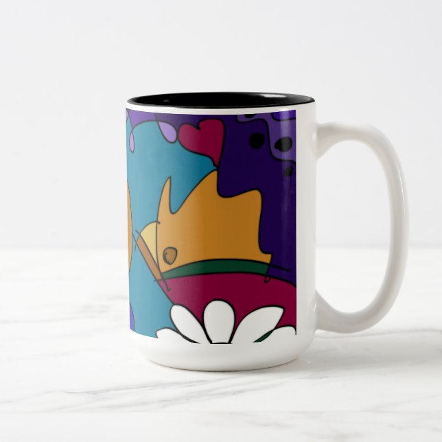 Colorful Doodle Art Fun Unique Ceramic Mug (Right)