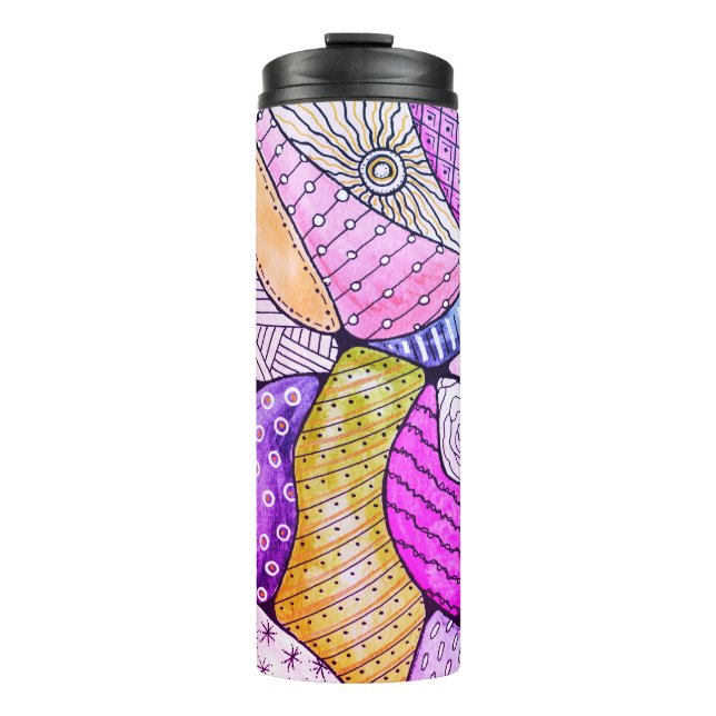 Colorful Doodle Art Thermal Tumbler (Front)