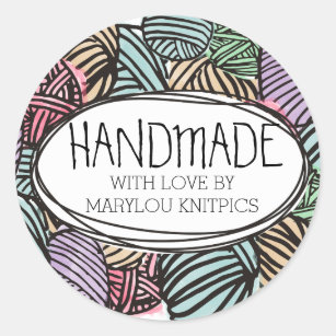 Handcrafted With Love Stickers, Crochet Stickers, Knitting Labels, Mad –  Sticker Art Designs