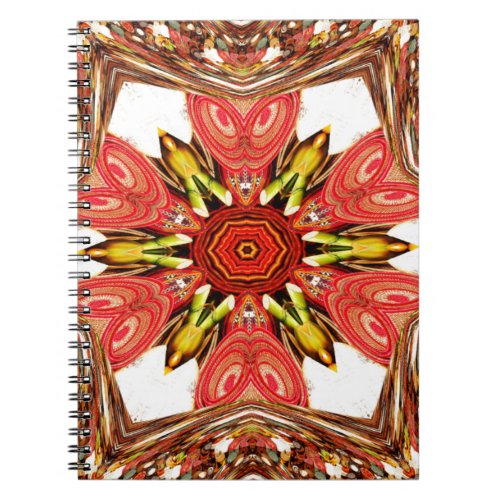 Colorful doodle flora  heart seamless starjpg notebook