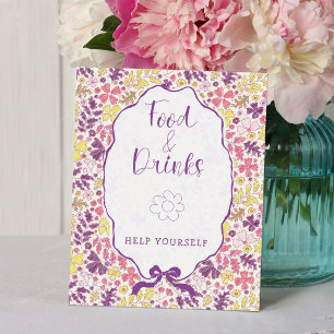 Colorful Doodle Flower Pencil Sketch Baby Shower  Poster