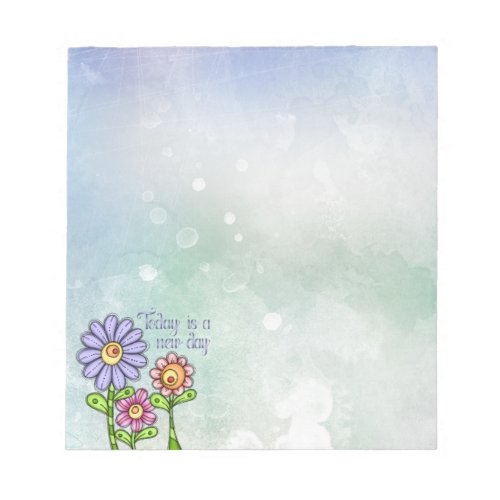Colorful Doodle Flower Trio Notepad