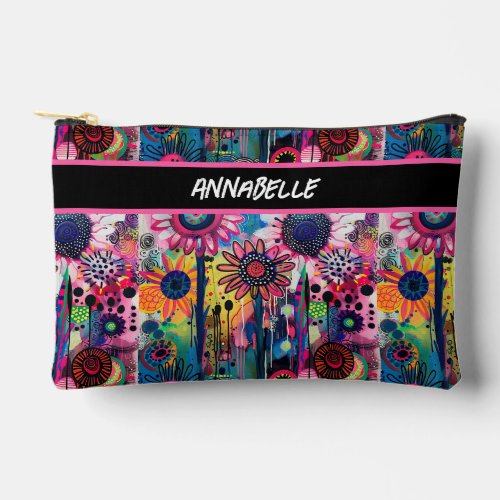 Colorful Doodle Flowers Print Cut Sew Bag