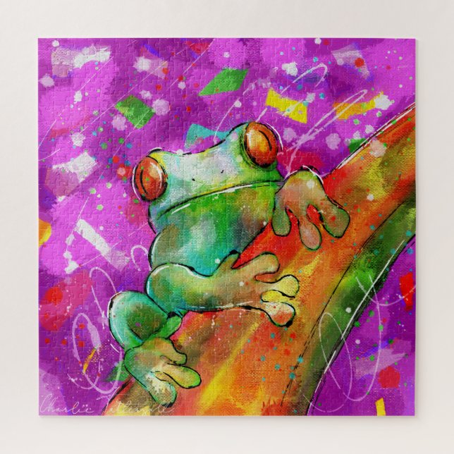 Colorful Doodle Frog - Abstract Jigsaw Puzzle (Vertical)