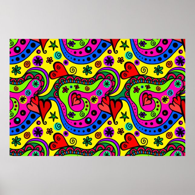 Colorful Doodle Line Art Posters (Front)