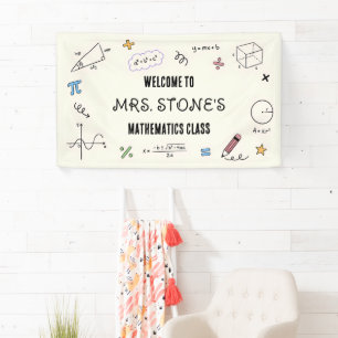 Colorful Doodle Mathematics Classroom Banner