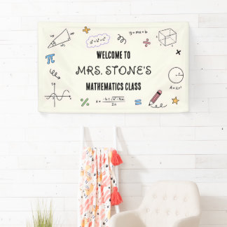 Colorful Doodle Mathematics Classroom Banner