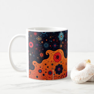 Colorful Doodle Pattern Coffee Mug   Cute Cartoon 