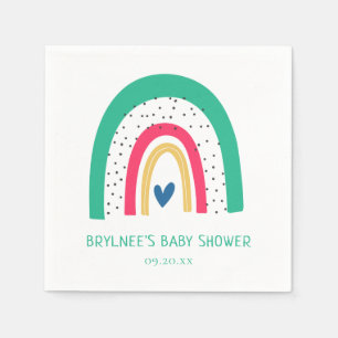 Colorful Doodle Rainbow Baby Shower Napkins