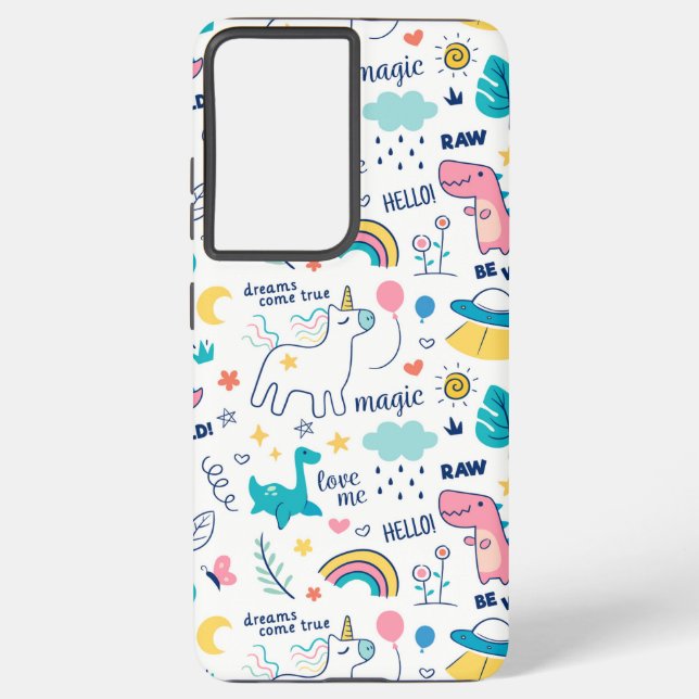 Colorful doodle Samsung Galaxy S21 Ultra Case (Back)