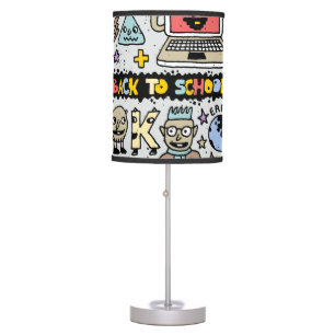 Colorful Doodle School Vintage Set Table Lamp