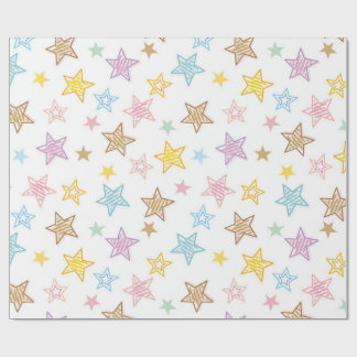 Colorful Doodle Stars Wrapping Paper