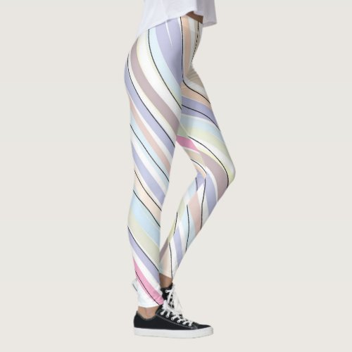 Colorful doodle stripes leggings