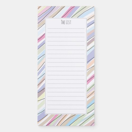 Colorful doodle stripes magnetic notepad