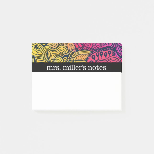 Colorful Doodles Post-it Notes (Front)