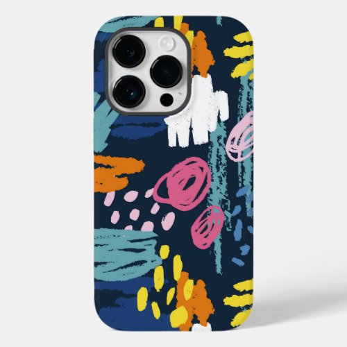 Colorful doodling scribbles trendy modern art Case_Mate iPhone 14 pro case