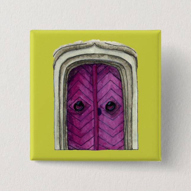 Colorful Door Illustration Button (Front)
