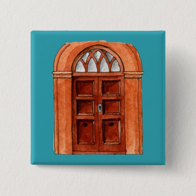 Colorful Door Illustration Button (Front)