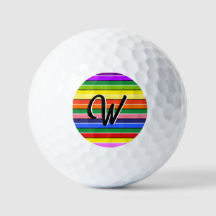Colorful Dopamine Dressing Multi-Colored Striped Golf Balls
