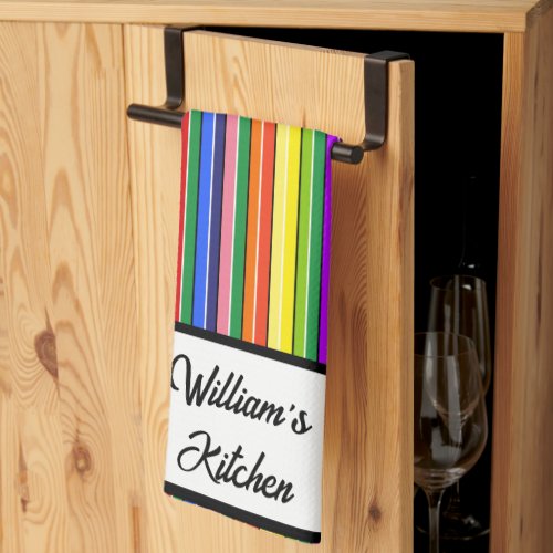 Colorful Dopamine Dressing Multi_Colored Striped Kitchen Towel