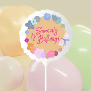 Colorful Dopamine Pink Flower Birthday Girl  Balloon