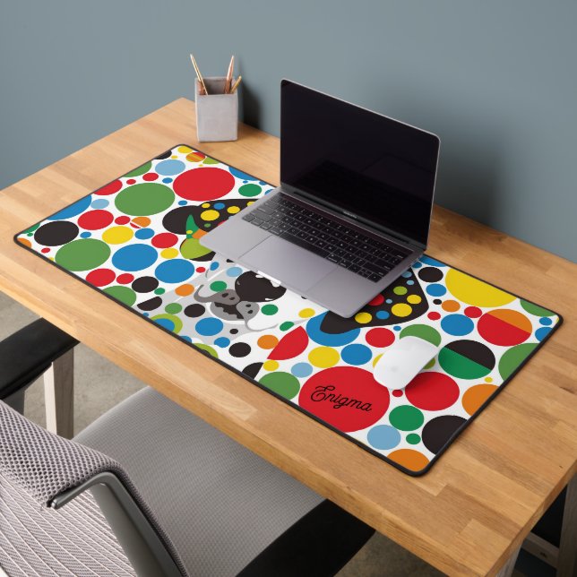 Colorful Dos and Dalmatian Dog Desk Mat (Office 2)