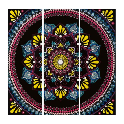 Colorful Dot Art Mandala  Sacred Geometry Boho