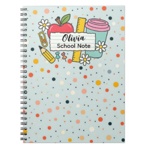 Colorful Dot Back to School Supplies  Notebook