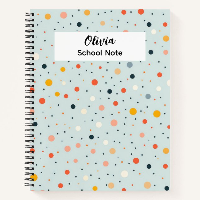 Colorful Dot Back to School Supplies  Notebook (Front)