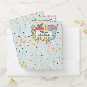 Colorful Dot Back to School Supplies Pocket Folder