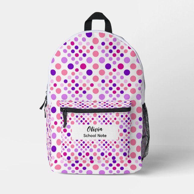 Colorful Dot Back to School Supplies  Printed Backpack (Front)