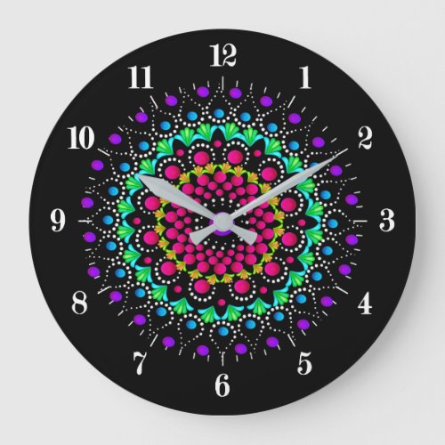 Colorful Dot Mandala Wall Clock