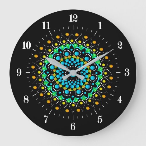 Colorful Dot Mandala Wall Clock