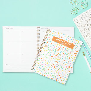 Colorful Dot Pattern Personalized School Organizer