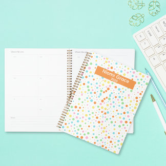 Colorful Dot Pattern Personalized School Organizer