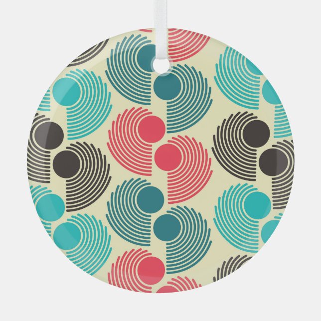 Colorful dots: abstract seamless pattern. glass ornament (Front)