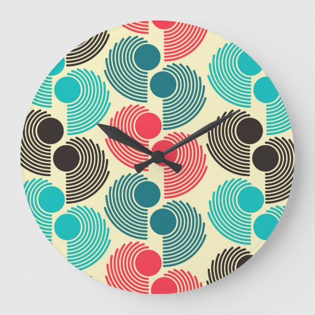 Colorful dots: abstract seamless pattern. large clock (Front)
