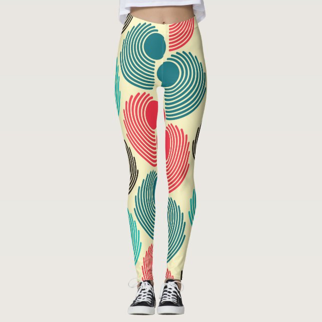 Colorful dots: abstract seamless pattern. leggings (Front)