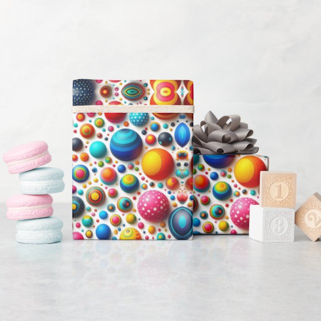 Colorful Dots Abstract Wrapping Paper (Baby Shower)
