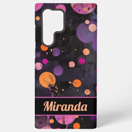 colorful dots Acryl Painting Style with name Samsung Galaxy S22 Ultra Case