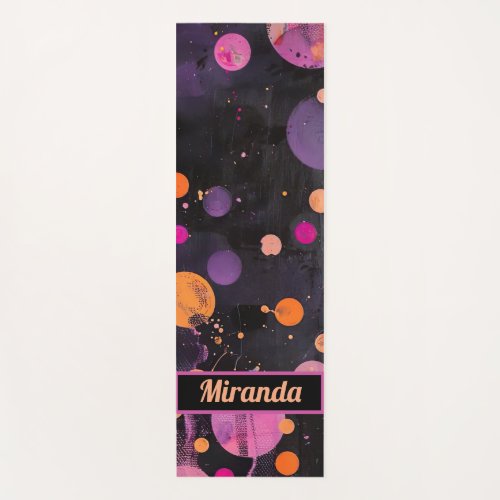 colorful dots Acryl Painting Style with name Yoga Mat