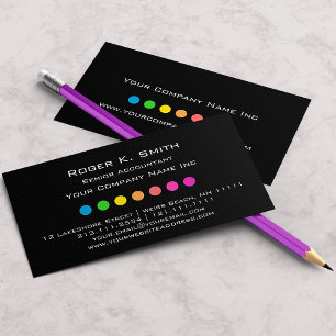 Colorful Dots Against Black Corporate Chic Business Card