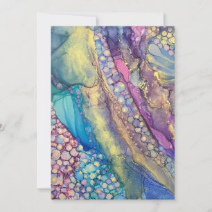 Colorful Dots Alcohol Ink Abstract Art Blank Card