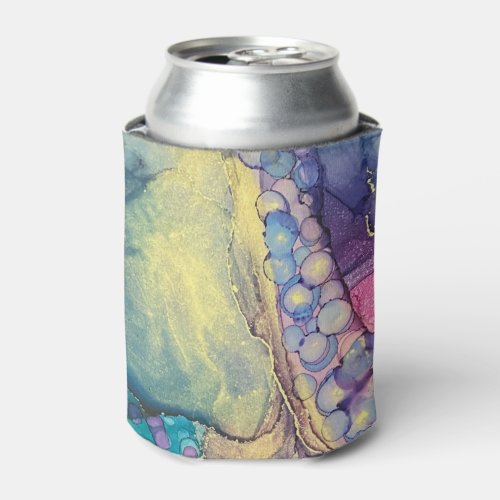 Colorful Dots Alcohol Ink Liquid Abstract Art 1 Can Cooler